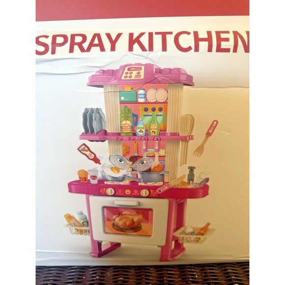 Jukudahu Spray Kitchen Playset Kids Toy W/Pretend Food, Pots & Pans + More NEW - Picture 4 of 12